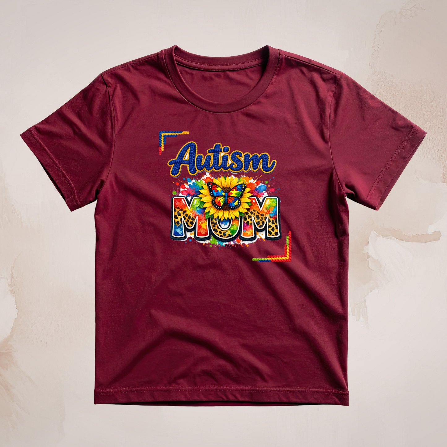 Autism Mom Crochet Puzzle T-Shirt- Autism Collection