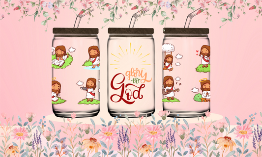 Glory To God Glass Cup