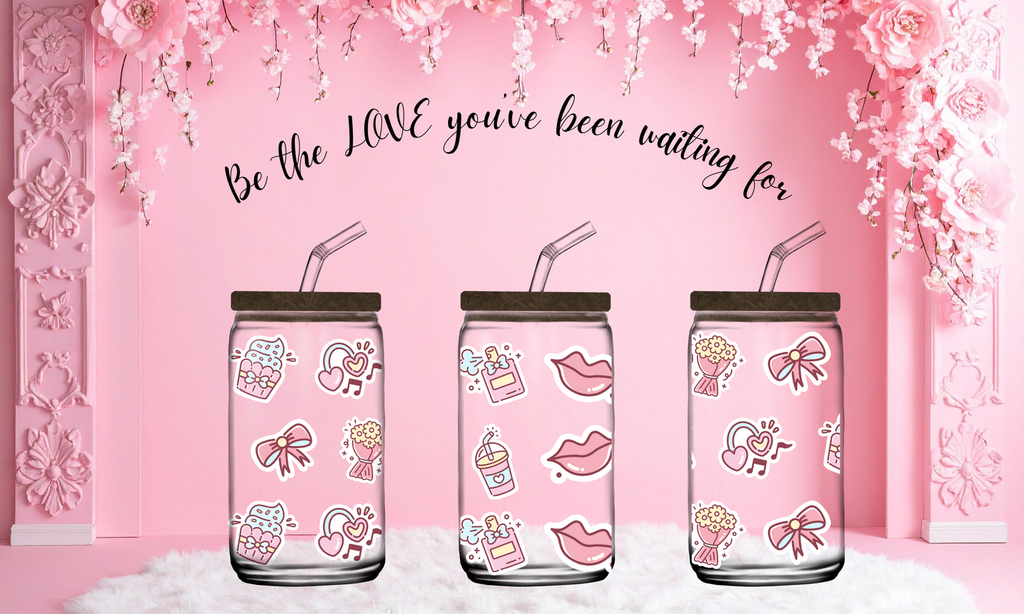 Girly Self Love Glass Cup